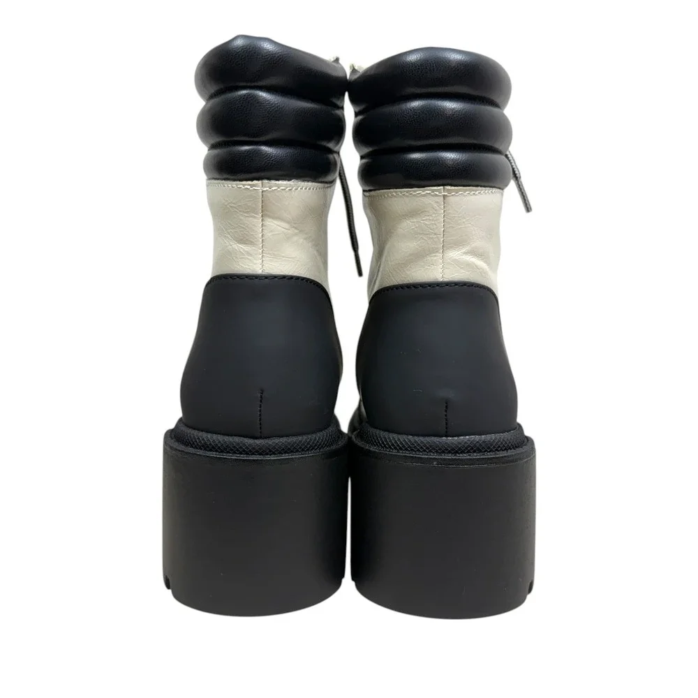 Michael by Michael Shannon Women Natacha Platform Boots Lug Soles Cream Size 8